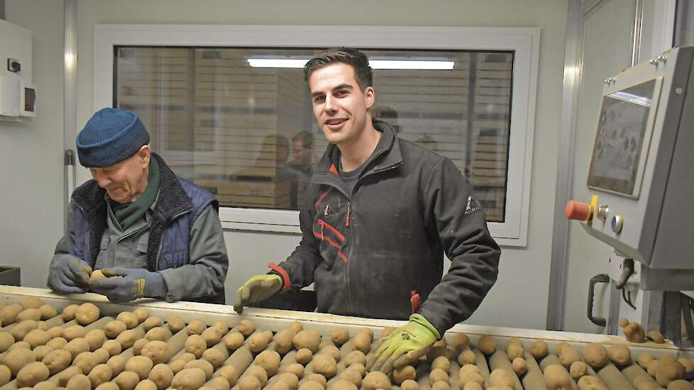 Sorteerlijn pootaardappelen akkerbouwbedrijf Arjan Hendriks Hernen