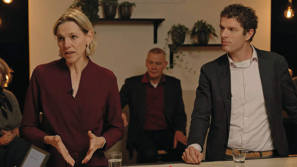 Gedeputeerde Mirjam Sterk en LTO-Noord Utrecht-voorzitter Jeroen van Wijk