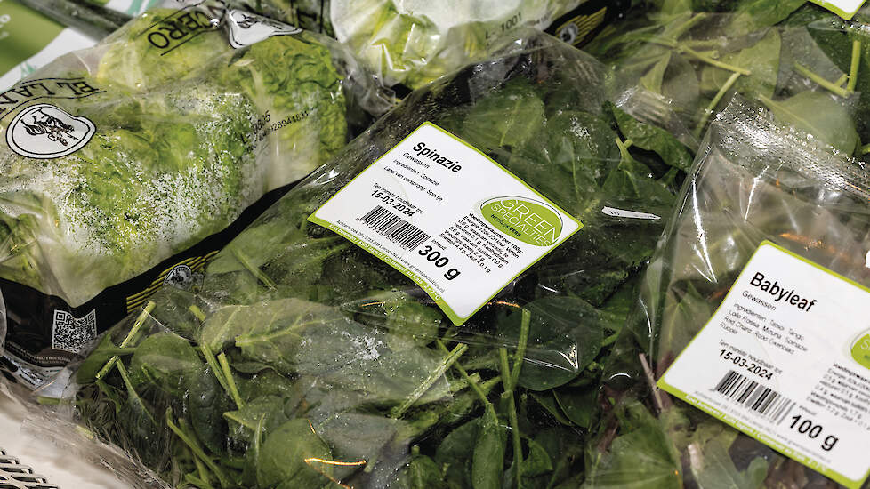 Een pak spinazie van het bedrijf Green Specialties