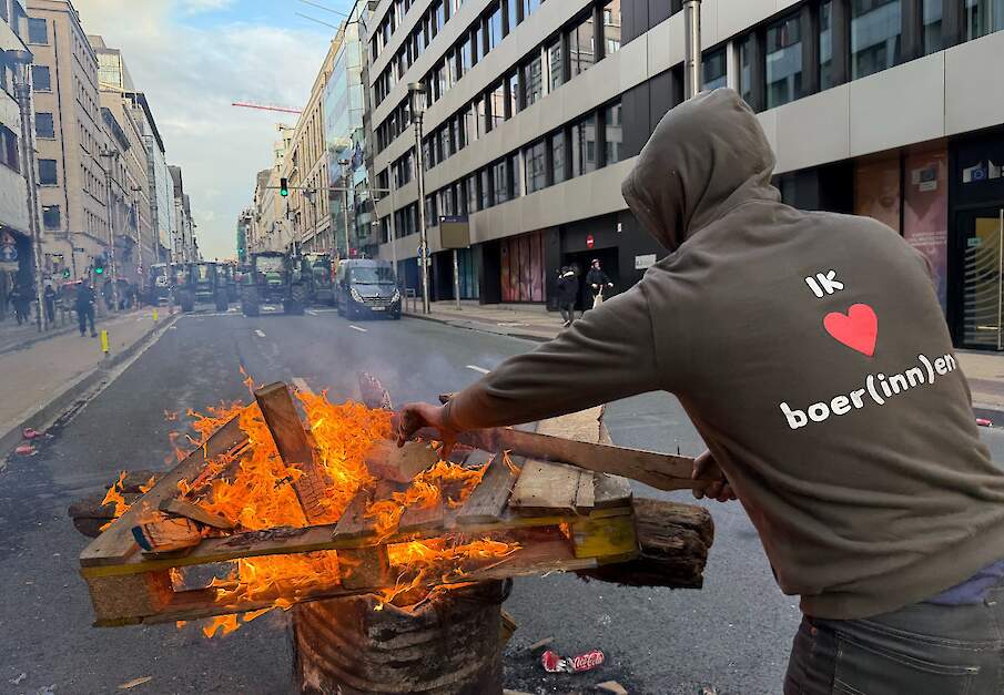 18 december 2025: Boeren protesteren in Brussel tegen het Mercosur-verdrag.