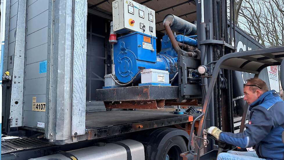 Het aggregaat kon met een vrachtwagen mee naar Kiev.