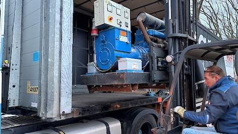 Het aggregaat kon met een vrachtwagen mee naar Kiev.