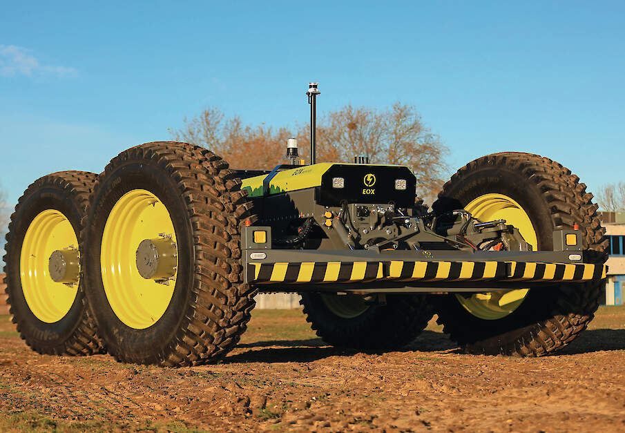 De eerste Eox Frontier, zoals die eind 2025 is uitgeleverd aan een klant in Nederland. Elektrisch en autonoom.