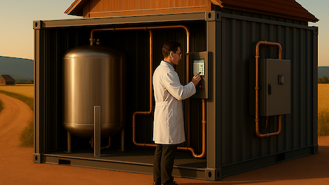 Ontwerp van 'OnFarm'-bioreactor.