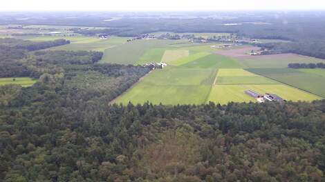 Luchtfoto, genomen boven een stukje Brabant.