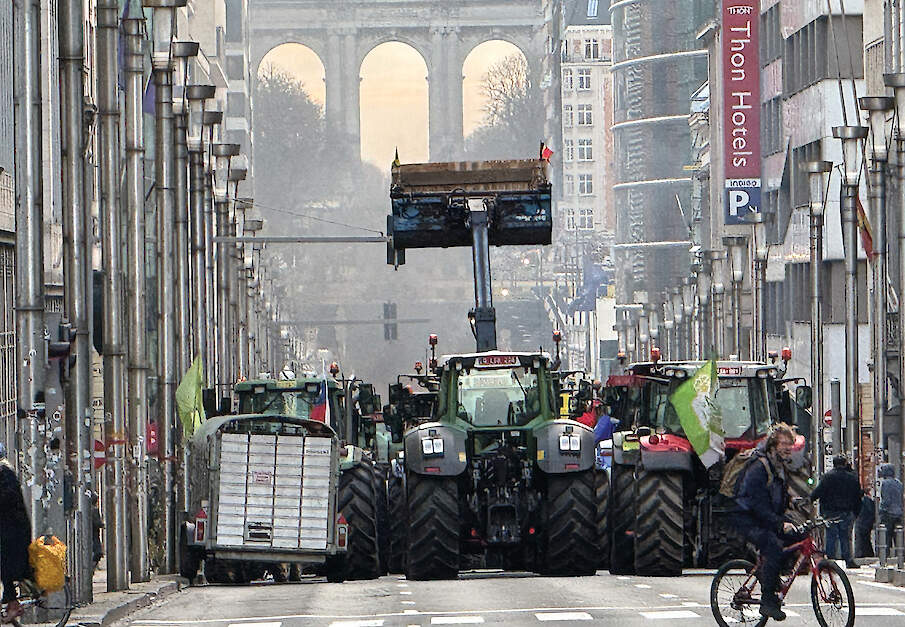 Afgelopen december trokken Europese boeren in groten getale naar Brussel om te protesteren tegen de Mercosur-deal.