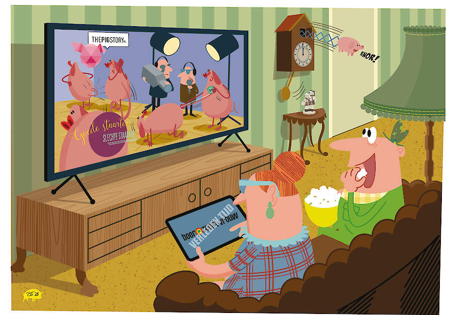 Wim van Vulpen: &bdquo;Ik heb zelf ook camera's. Het is grappig om hier een poosje naar te kijken. Luie stoel, blikje bier, chips en varkens kijken.&rdquo;