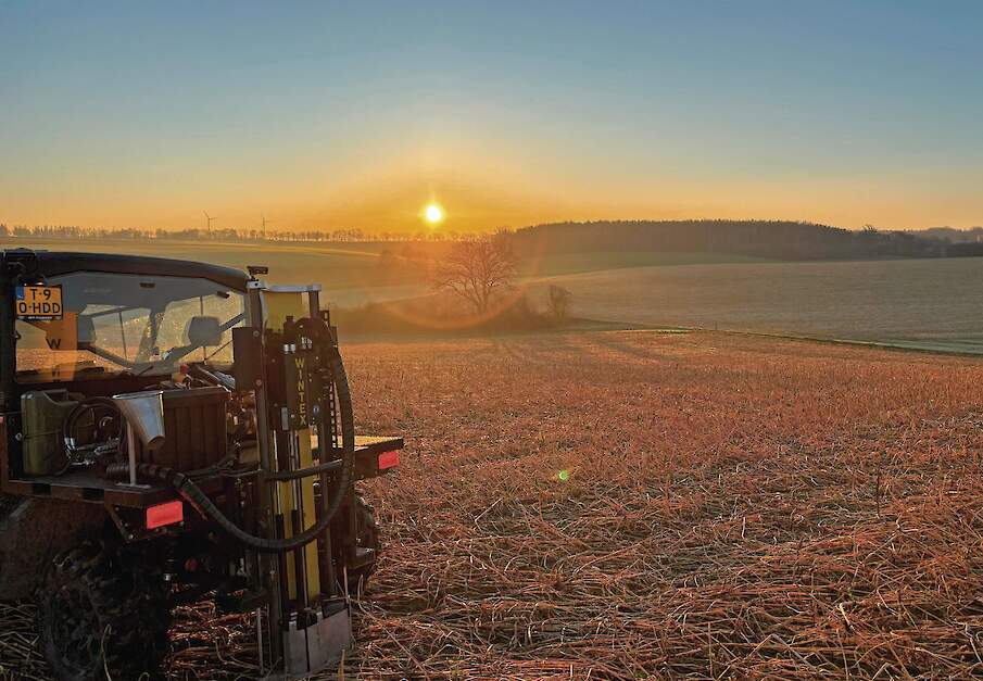 N-residumetingen door Soilz in maart in Zuid-Limburg. Aan de hand van de metingen sturen telers hun bemesting.
