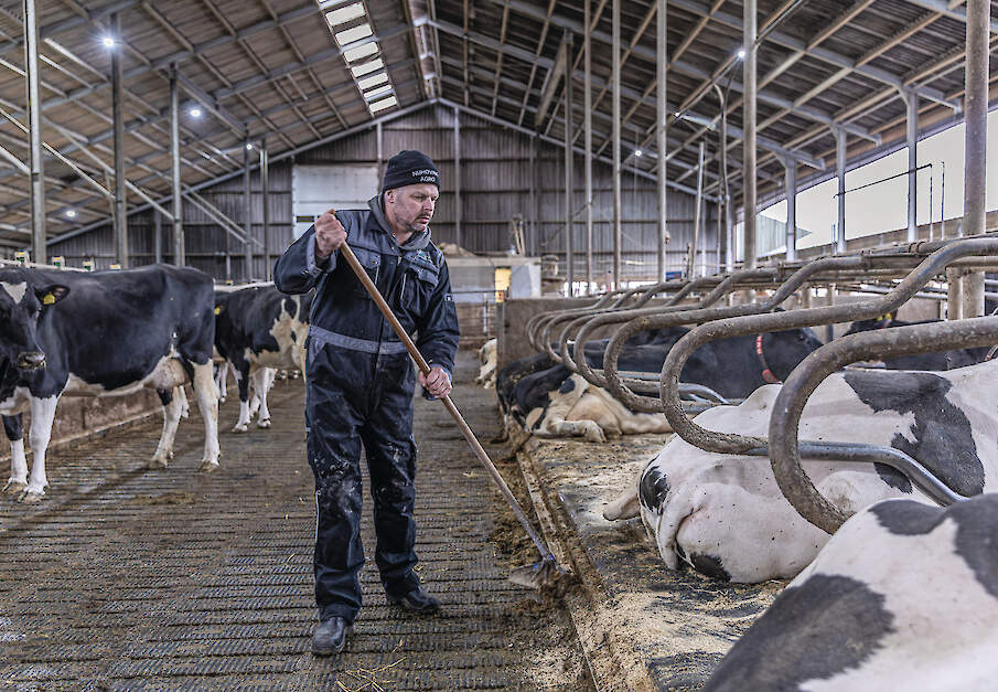 Herbert Nijhoving in de stal