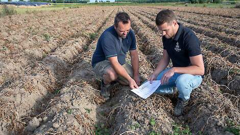 Boer en adviseur bespreken de metingen
