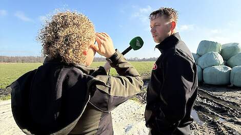 Interview voor podcast met boer en vrouw