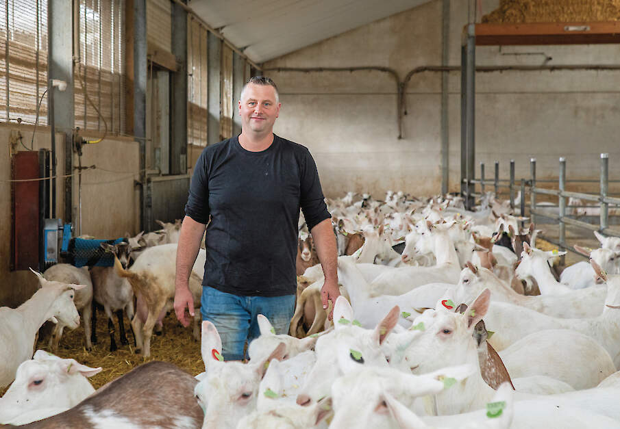 Gert-Jan Frijters in de geitenstal