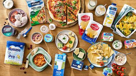 Zuivelproducten van de DMK Group waaronder Uniekaas