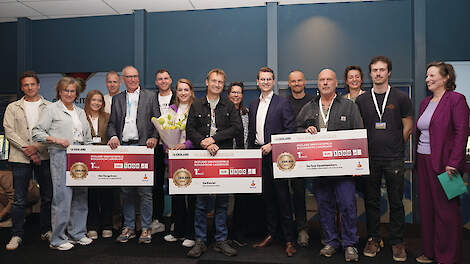 De Ekoland Innovatieprijs 2026 ging naar drie bedrijven. Minister van Essen reikte de prijzen uit.