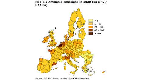 Ammoniak emissie in 2030