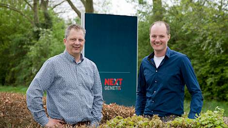 Marcel Giesen (links) en Otto Offenberg vormen vanaf 1 mei het nieuwe management van Next Genetix uit het Achterhoekse Wehl. Zij volgen Gerard Reuling (66) op.