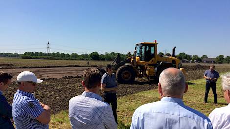 1e schop in de grond voor nieuwe vleesvarkensstal van Houbensteyn. Onderdeel van Nieuw Gemengd Bedrijf in Grubbenvorst. Voorbeeld van Innovatie van wereldformaat. Grote stal met veel aandacht voor duurzaamheid en welzijn. Mooie beloning voor 15 jaar doorz